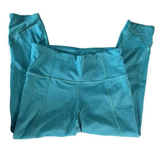 Athleta salutation cropped teal leggings size small - Picture 1 of 7